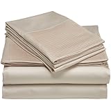Pinzon 400-Thread-Count Pleated Hem  Egyptian Cotton Sateen Sheet Set - King, Parchment