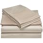 Pinzon 400-Thread-Count 100% Egyptian Cotton Pleated Hem Full Sheet Set, Parchment