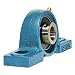 UCP203 Pillow Block Mounted Bearing, 2 Bolt, 17mm Inside Diameter, Set screw Lock, Cast Iron, Metric