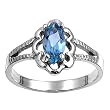 Sterling Silver Baby Ring - 2mm Band Width - 11mm Face Height - Sizes: 3,4,5 Aqumarine CZ