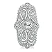 Bling Jewelry Clear CZ Vintage Style Finger Armor Ring Rhodium Plated