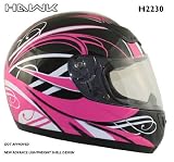 51ZInkNZ4xL. SL160  Advance HAWK Pink with White Graphics on Black Glossy Full Face Motorcycle Helmet