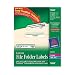 Avery® Green File Folder Labels for Laser and Inkjet Printers with  TrueBlock(TM) Technology, 2/3 inches x 3-7/16 inches, Box of 1500 (5866)
