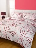Muse Red Double Bed Duvet Cover Set