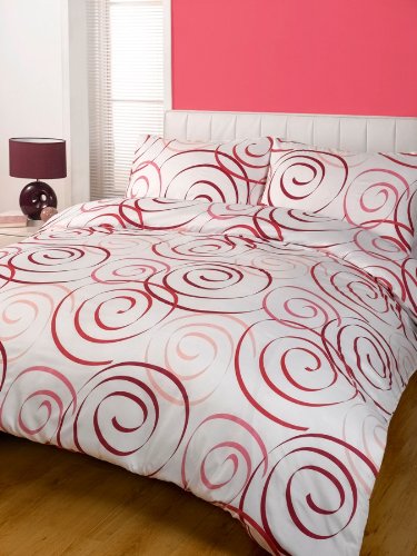 Muse Red Double Bed Duvet Cover Set