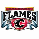 NHL Calgary Flames 11-by-17 inch "Scroll" Wood Sign
