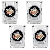 Baltimore Orioles 4 Piece Square Shot Glass Set