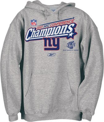 Buy New York Giants 2007 NFC Champions Official Locker Room Hooded Sweatshirt by Reebok