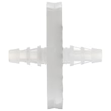 Whatman 6713-1650 PTFE PolyVENT 16 Venting Filter Discs Membrane Stepped Barb Fittings, 3/8" x 1/2" Inlet, 3/8" x 1/2" Outlet, 50mm Diameter, 0.2 Micron (Pack of 10)