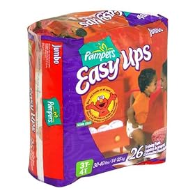 Pampers Easy Ups Training Pants, Size 3T-4T, 26-Count