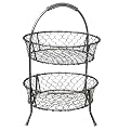 Onyx 2-Tier Chicken-Wire Storage Basket