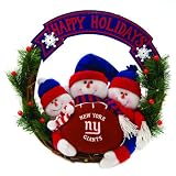 20" NFL New York Giants "Happy Holidays" Triple Snowmen Family Christmas Wreath