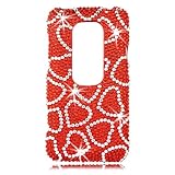 Talon 16141 Full Diamond Bling Phone Shell for HTC Evo 3D (Red Hearts) - Sp ....