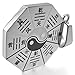 Men's Stainless Steel Pendant Necklace Silver Black White Yin Yang Polished-with 23 inch Chain (with Gift Bag)