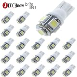 Jtech 20x 194 168 2825 T10 5-SMD White LED Car Lights Bulb Super Bright