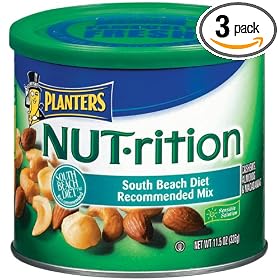 Planters NUT-rition Mix (Almond, Cashew and Macademias),South Beach Diet Recommended, 11.5-Ounce Cans (Pack of 3)