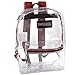 Clear Backpack With Reinforced Straps For School, Security, Sporting Events (Red)
