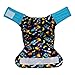 Charcoal Bamboo AIO All-In-One Cloth Diaper with Pocket, Velcro (Spaceship)