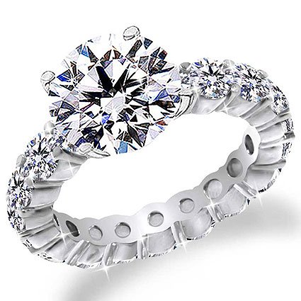 Deal 1.50 Ct Round Brilliant Diamond Anniversary Eternity Band Engagement Ring 14k Gold Center 0.70 Ct Reviews