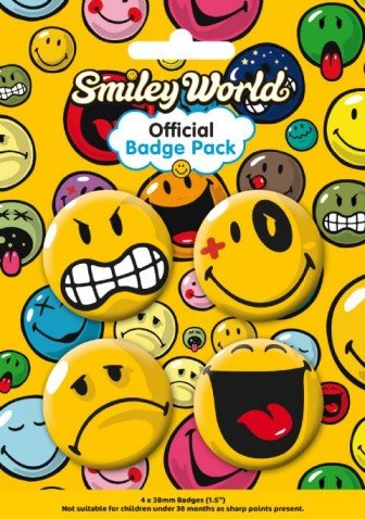 Produkt-Bild: Smileys - Launen, 4 X 38mm Buttons Button Pack (15 x 10cm)
