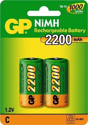 Childrens Toyshop  Electronics : GP 2200mAh C Type NiMH Rechargeable Batteries 2 Pack
