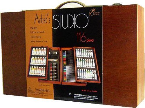 51ZJPFEK8jL Battat Artists Studio 116 Pcs Set w/ Wooden Case