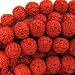 12mm red cinnabar carved flower round beads 10 pcs