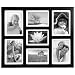 Malden International Southlake, Contemporary Collage' Wall Series Wood Frame, for Seven Photographs, Color/Style: Black