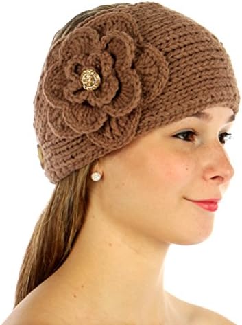 DIZANNE Rhinestone flower corsage head band Carmel