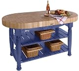 John Boos & Co. American Heritage Collection Sporty Blue Harvest Table 60x30x4-in.