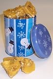 Scott's Cakes Walnut Brittle in a Blue Snowman Can