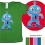 Robots Love Dancing organic cotton infant shirt, 12-18 months, grassy green