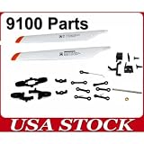 Double Horse 9100 Helicopter Quick Ware Spare Parts Blade + Buckle+Grip+Hollow Pipe+Nose,tail tude fixed Connecting Part 9...