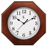 Geneva 9.5" by 9.5" Octagonal Wood Wall Clock