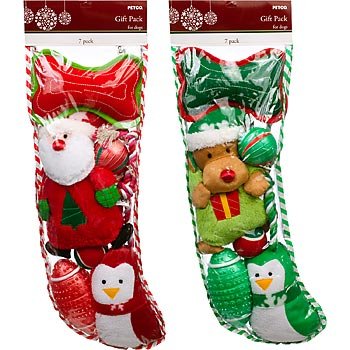 PETCO Holiday Dog Toy Large Stocking Gift Pack
