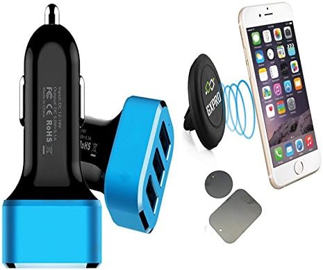 Apple Car Charger Adapter USB with Iphone Car Mount For Iphone 6 5 4s Ipod; 3-Port Car Charger for Ipad Air Mini/ 2 Magnetic plates for Iphone Car Mount Holder Inside