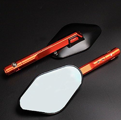 Xseries Auto CNC Motorcycle Side Mirrors Blu-Ray Anti-glare Anti-dazzling Rear View Mirrors Scooter ATV EV for Harley Kawasaki Z250,Z75,Z800，Z1000,ZR800，ZRX1200 (Orange)