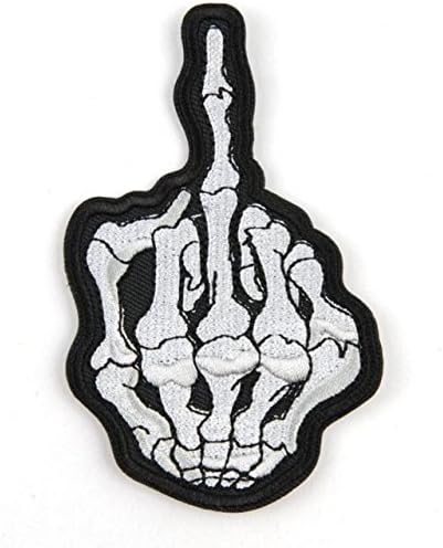 2pcs. Skeleton Finger Patch Badge Cool Look Embroidered Iron-on Sewing Craft Sport Applique