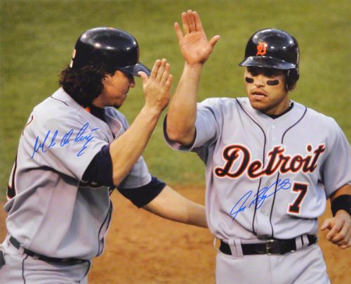 Magglio Ordonez and Ivan Rodriguez Detroit Tigers Autographed 16x20 Photo