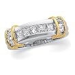 14K Two-Tone Gold Diamond Wedding Band - 0.75 Ct.
