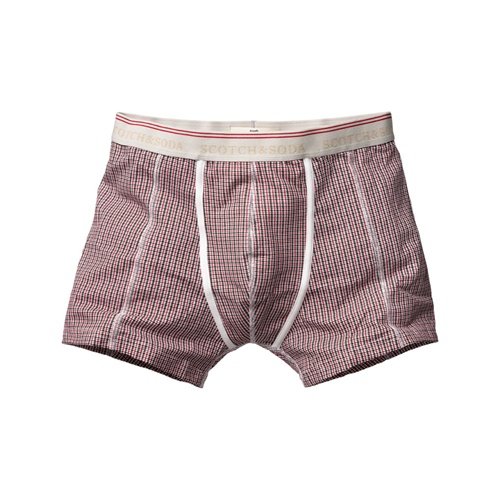 Scotch & Soda - Mens Mini Plaid Jersey Boxer Shorts Multi Large
