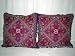 2 Raspberry Purple with Wool Crewel Embroidery Cushion Covers Toss Pillows