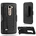 LG Leon Case, LG Tribute 2 Case, LG Power Case, LG Sunset Case, NageBee - Advanced Armor Hard Hybrid Case Cover Military Stand Holster Locking Belt Swivel Clip Combo Case for LG Leon C40 (MetroPCS) / LG Tribute 2 (Boost Mobile) / LG Power L22C (Straight Talk) / LG Sunset L33L (Holster Combo Black)
