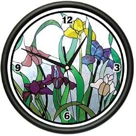 STAINED GLASS ~Wall Clock~ home kitchen bathroom decor