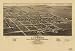 1883 bird's eye view of Luverne. County seat of Rock County, Minnesota. [Drawn by] H. Brosius. Beck & Pauli, lithographers., large historic panoramic map reprint measured in inches 52x36