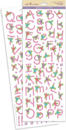 Miss Elizabeth's 2-Sided Clear Stickers 4.25"X11" Sheet-Flower Girl's Alphabet