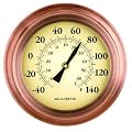 Chaney Instrument 8-Inch Copper Porthole Thermometer
