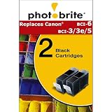 Photobrite 2-pk. Printer Cartridge Compatible for Canon BCI-3/ 3E/ 5/ 6- Black