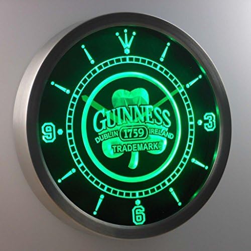 Guinness 1759 Shamrock 3D Neon Sign LED Wall Clock NC0108-G