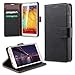ULAK Note 3 Case, Galaxy Note 3 Case - Flip Wallet Case Stand Premium PU Leather Cover Protective Skin for Samsung Galaxy Note 3 N9000 w/Magnetic Closure and Credit Card ID Holders (Black)